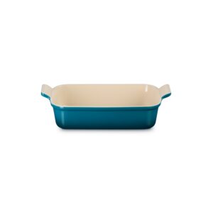 Tradycyjna prostokątna forma do zapiekania Le Creuset 26 cm - Deep teal
