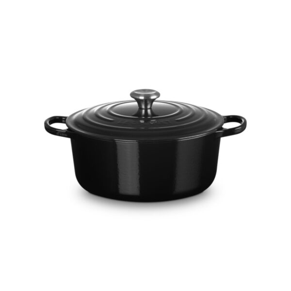 Okrągła brytfanna żeliwna Le Creuset 22 cm - Czarny mat