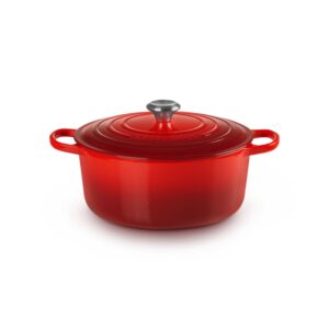 Okrągła brytfanna żeliwna Le Creuset 24 cm - Wiśniowa