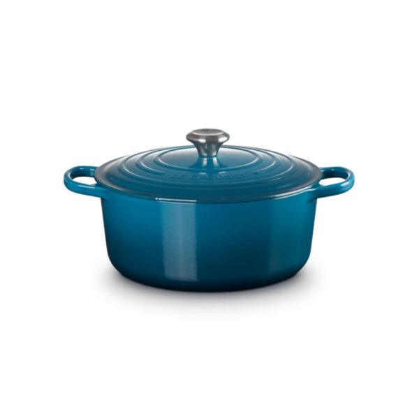 Okrągła brytfanna żeliwna Le Creuset 24 cm - Deep Teal