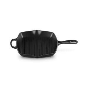Patelnia grillowa żeliwna emaliowana Le Creuset 26 cm - Czarny mat