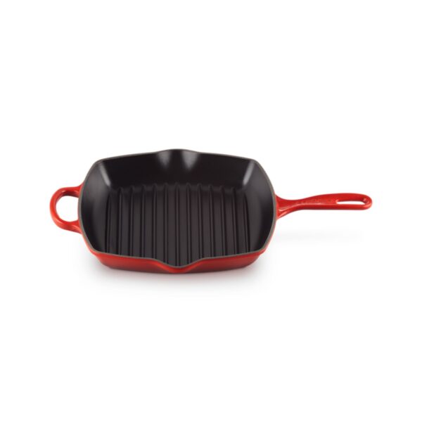 Patelnia grillowa żeliwna emaliowana Le Creuset 26 cm - Wiśniowa
