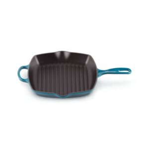 Patelnia grillowa żeliwna emaliowana Le Creuset 26 cm - Deep teal
