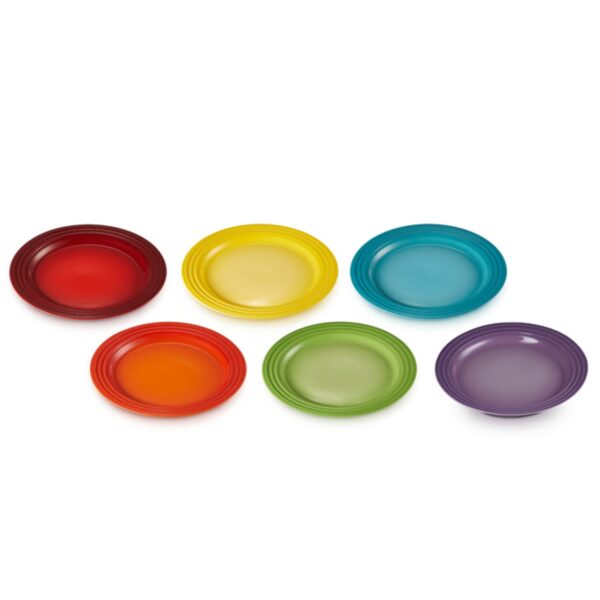 Rainbow Zestaw 6 szt. Małych Talerzy Kamionka 22 cm Le Creuset