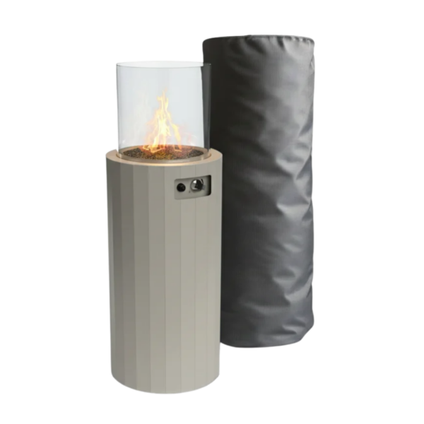 Kominek ogrzewacz gazowy wolnostojący Planika Bino Silk Grey + pokrowiec + kamyki