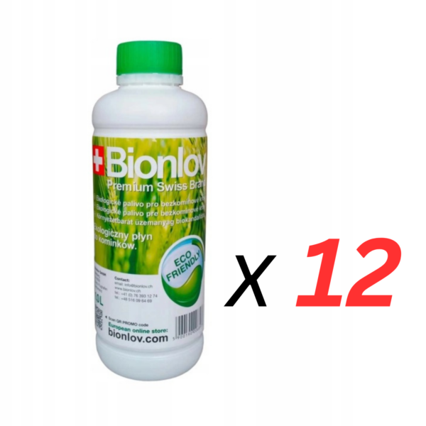 Biopaliwo ekologiczne do biokominków Bionlov 1l x 12szt.